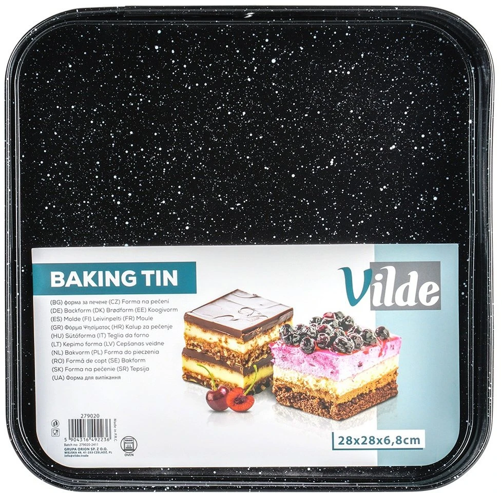 Kvadratinė kepimo forma Vilde 28x28x6,8 cm su granitine danga