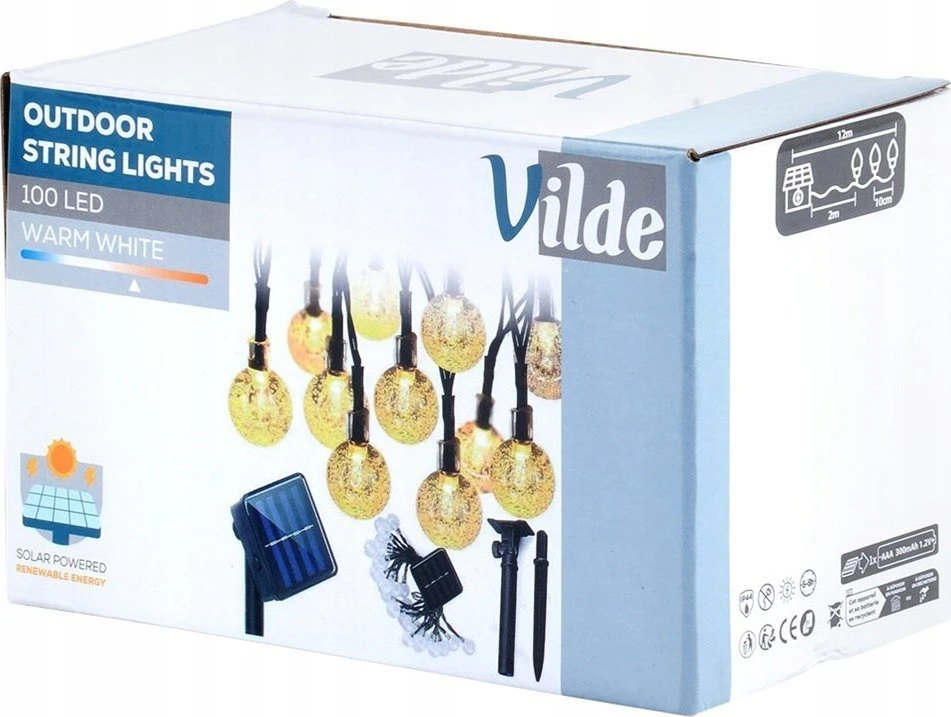 Grlianda Vilde 10 m, 100 LED lempučių, IP44