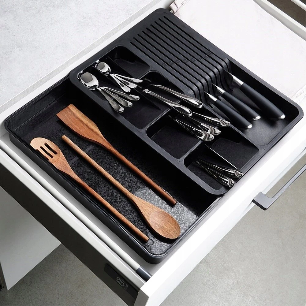 Vilde Virtuvės įrankių dėklas 40-45x31 cm, juodas