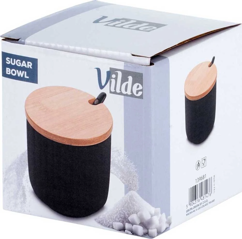 Cukrinė Vilde su bambuko dangteliu ir šaukšteliu, 250 ml