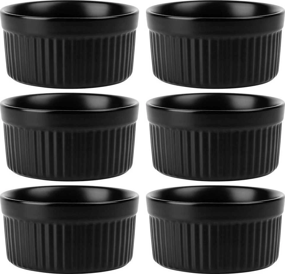 Keramikinės juodos kepimo formelės Vilde 260 ml, 6 vnt.