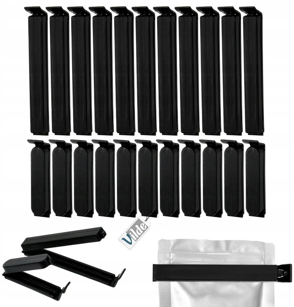 Plastikiniai maisto maišelių užsegimai Vilde, 22 vnt., 11 cm ir 7 cm