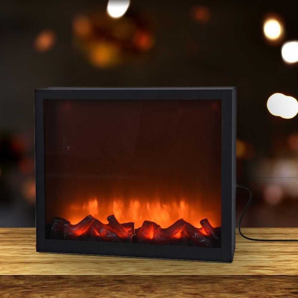 Vilde Elektrinis židinys LED metalinas juoda 41x25 cm