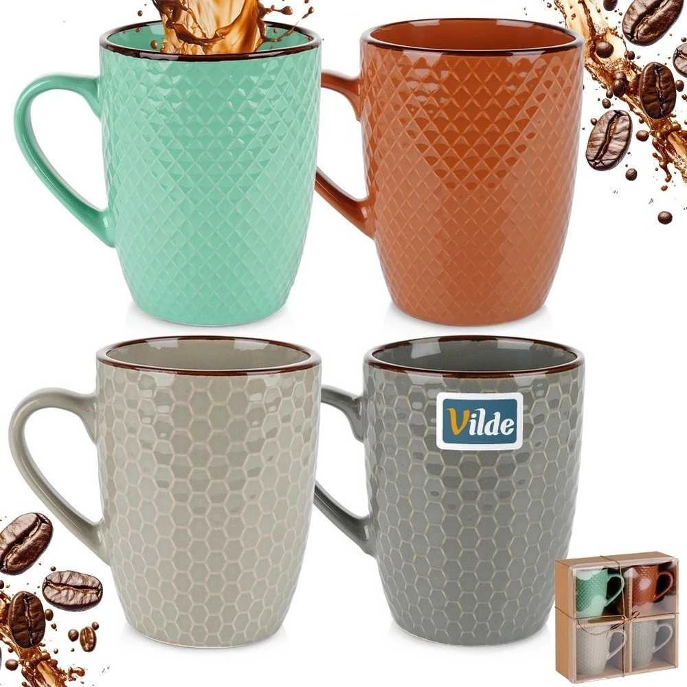 Keraminiai puodeliai Vilde, 400 ml, 4 vnt.