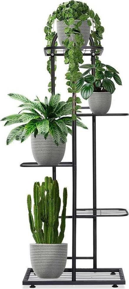 Vilde Juoda metalinis gėlių stovas 5 pakopų 96 cm