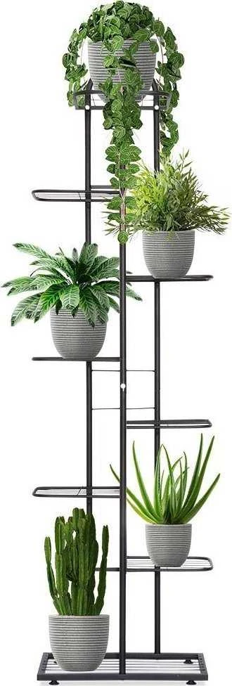 Vilde Juoda 8 pakopų metalinis gėlių stovas 142cm