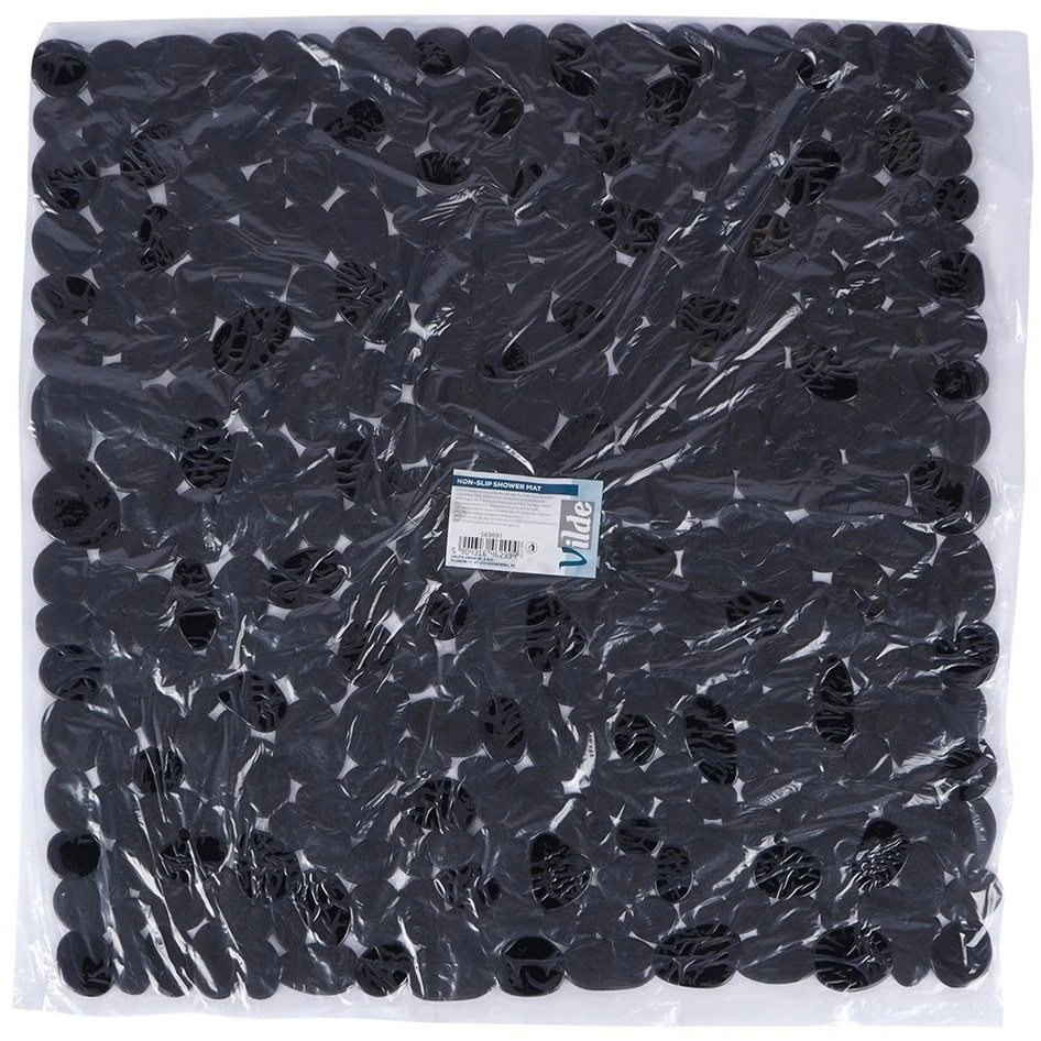 Vilde Juoda Neslystantis dušo kilimėlis 51x51 cm