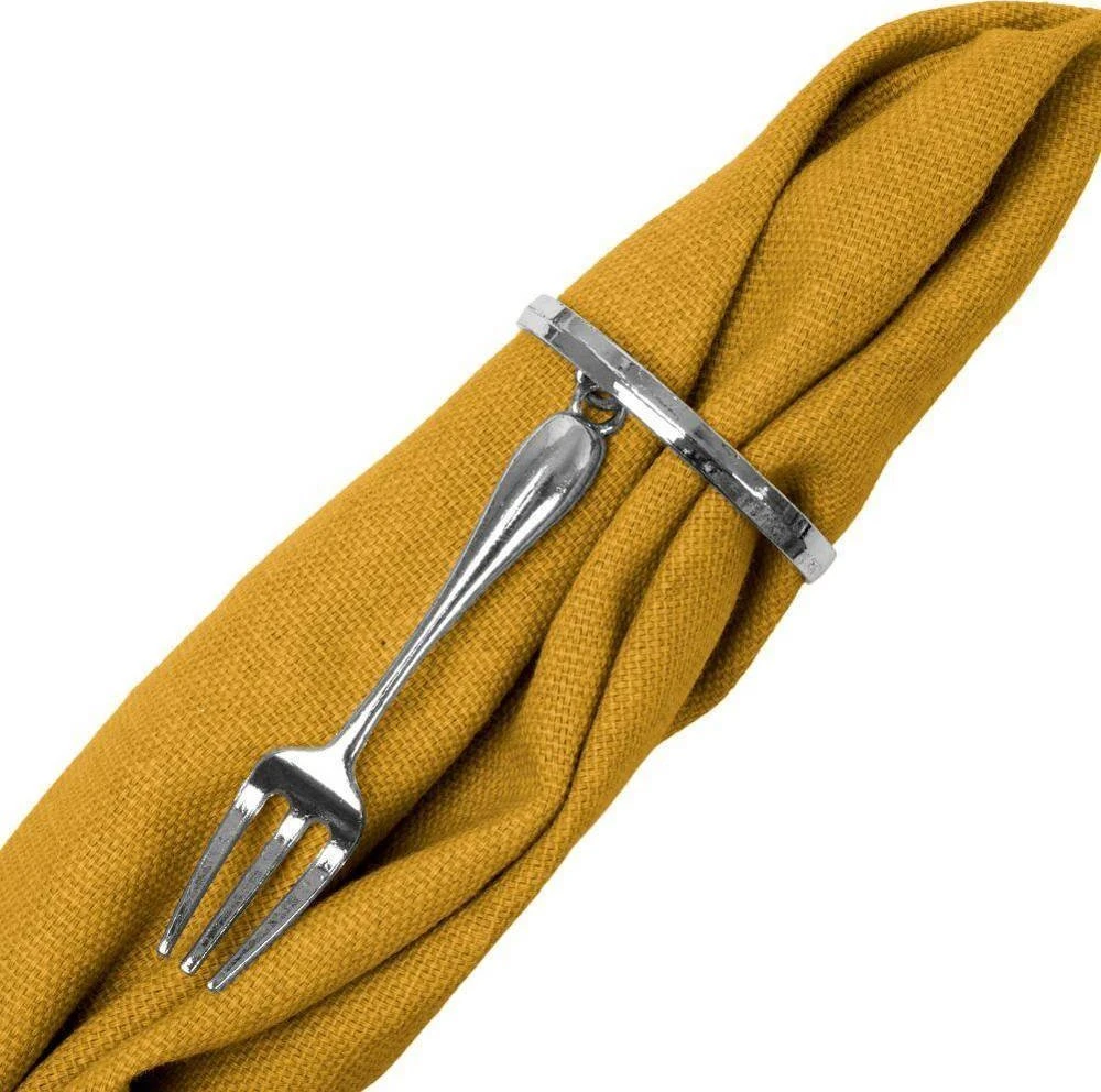 Vilde Metalinių sidabrinių servetėlių žiedų rinkinys 4 vnt. 4 cm