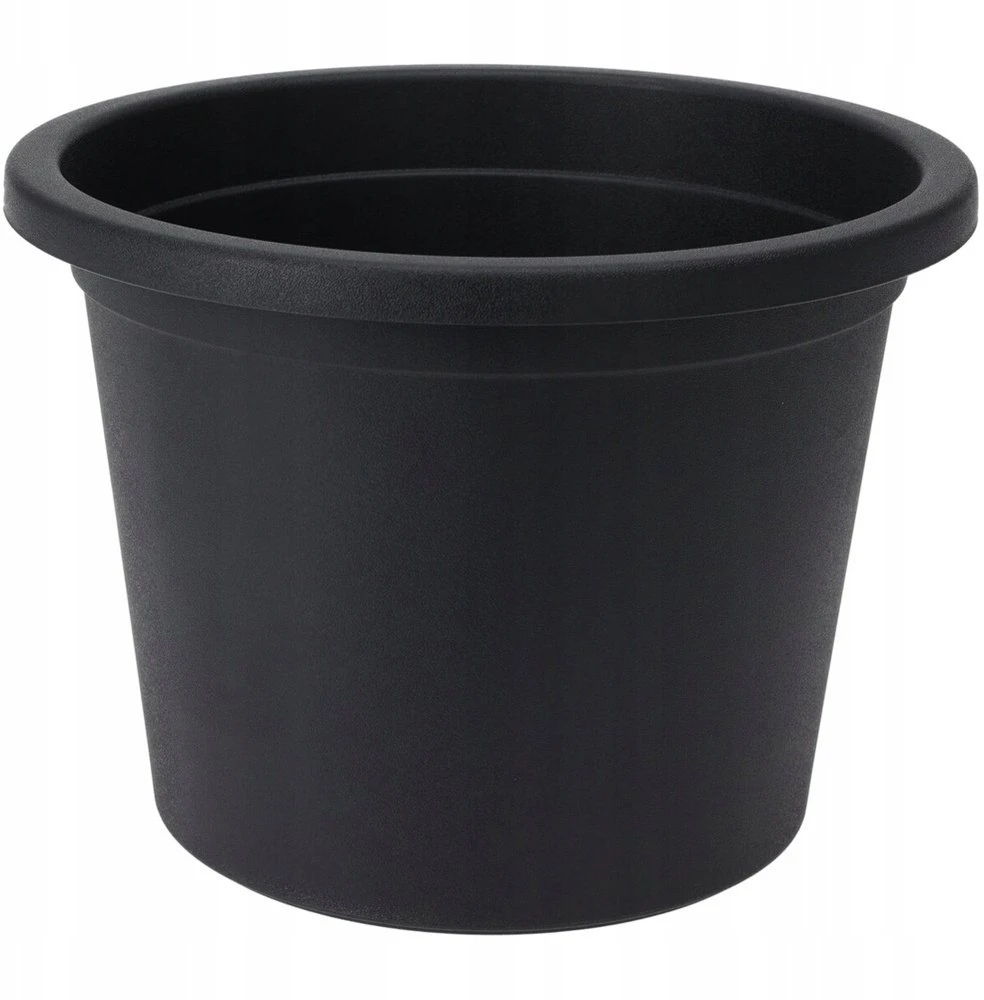 Vilde Juodas plastikinis gėlių vazonas 23 cm - Ekologiškas sodinimo indas