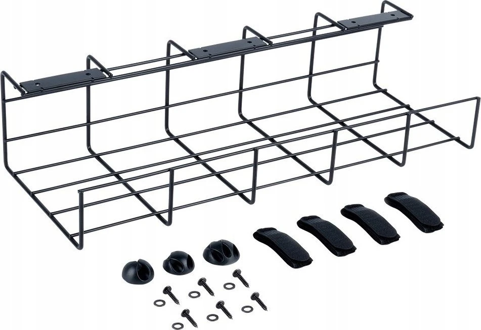 Laidų dėklas Vilde 43x17x10 cm juodas metalinis