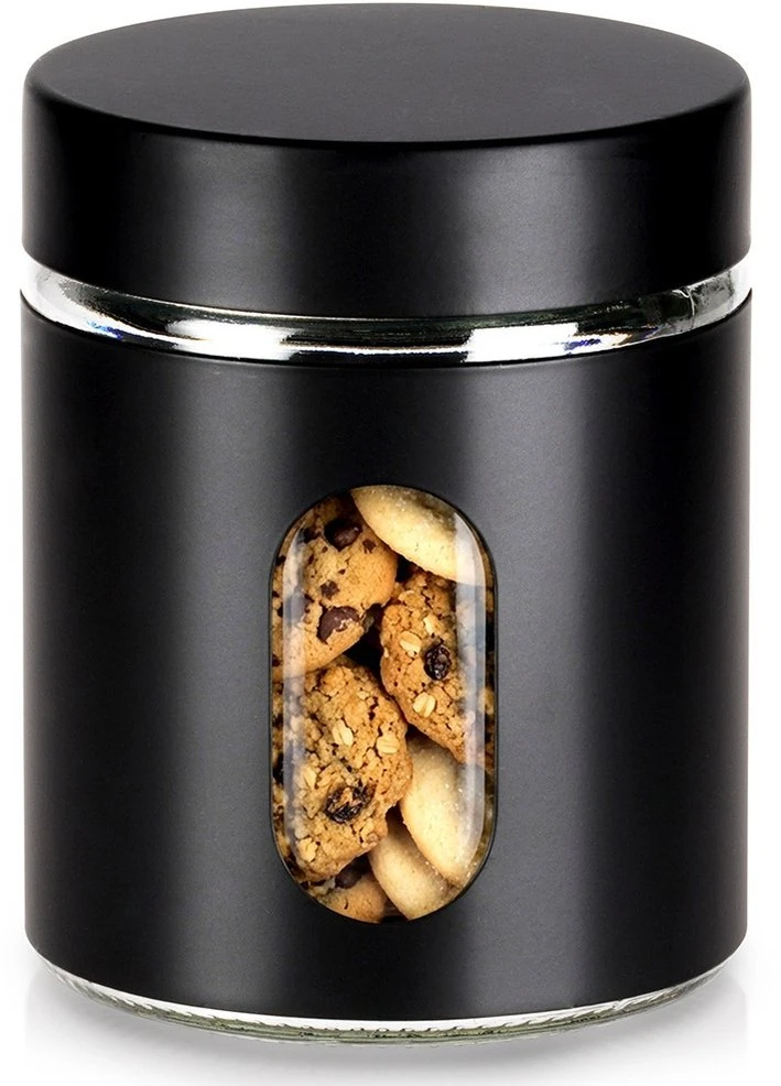 Vilde Stiklinis indas produktams 650 ml; Juodas dangtelis