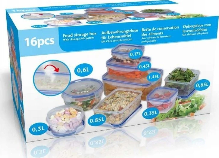 Vilde Lankstūs plastikiniai indai maistui 8 vnt.