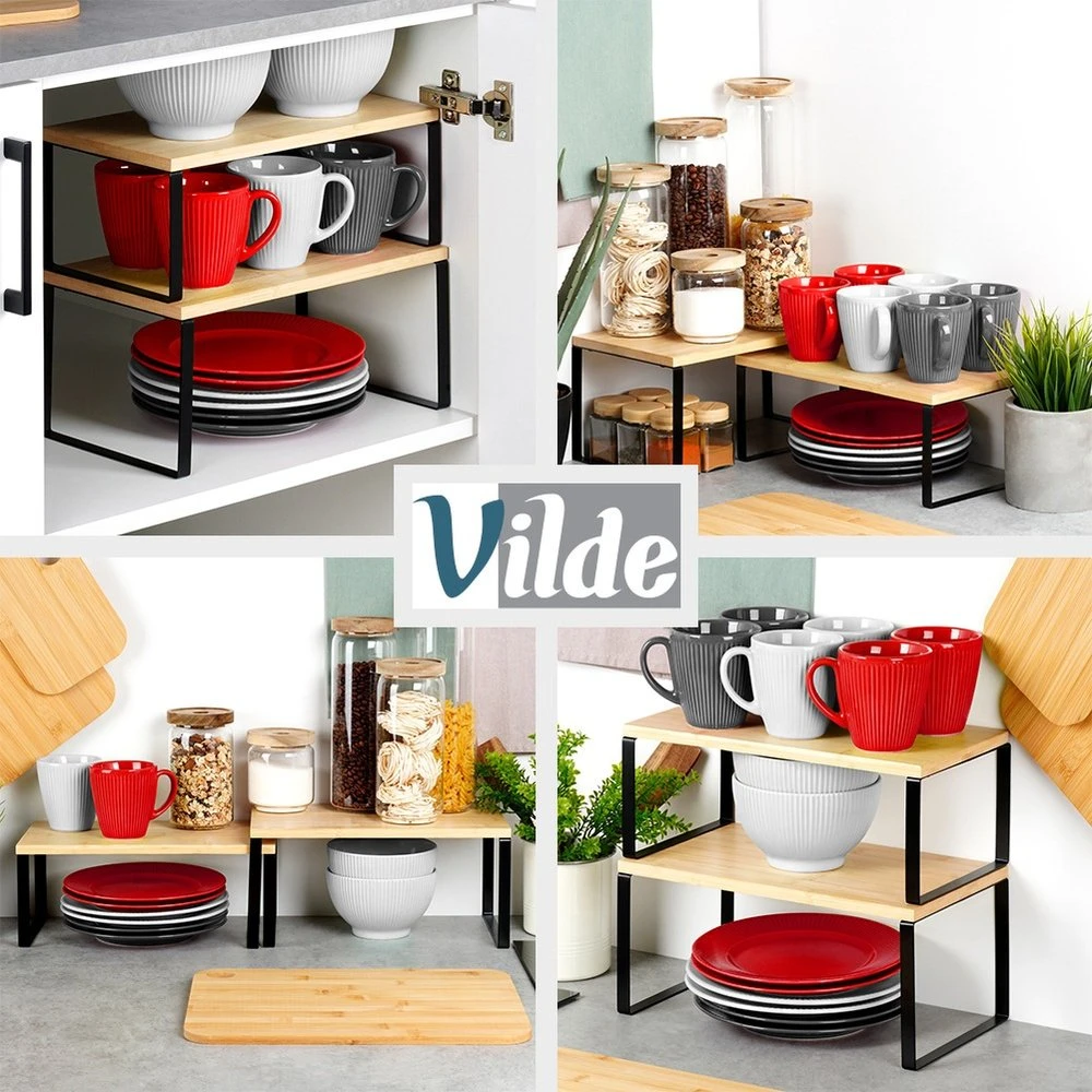 Vilde Bambuko virtuvės lentynos 33,5x19,5x16 cm / 33,5x18,5x13,5 cm - 2 vnt.