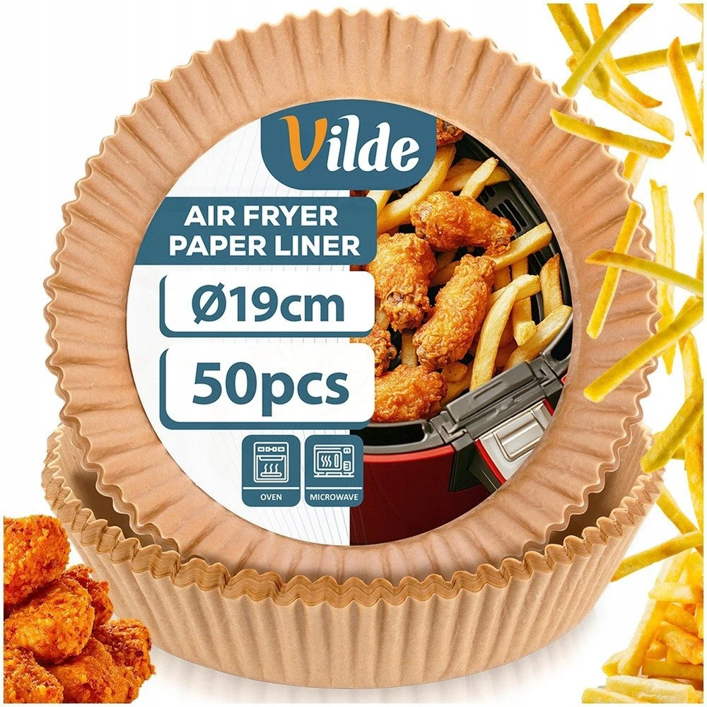 Popieriniai oro gruzdintuvės įdėklai Vilde, 19 cm, 50 vnt.