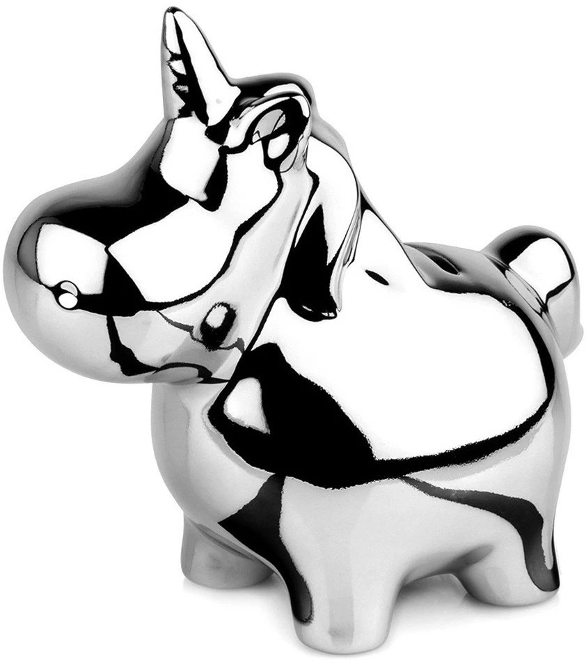Vilde Keraminis taupyklė vienaragio forma sidabrinis 18 x 10,5 cm