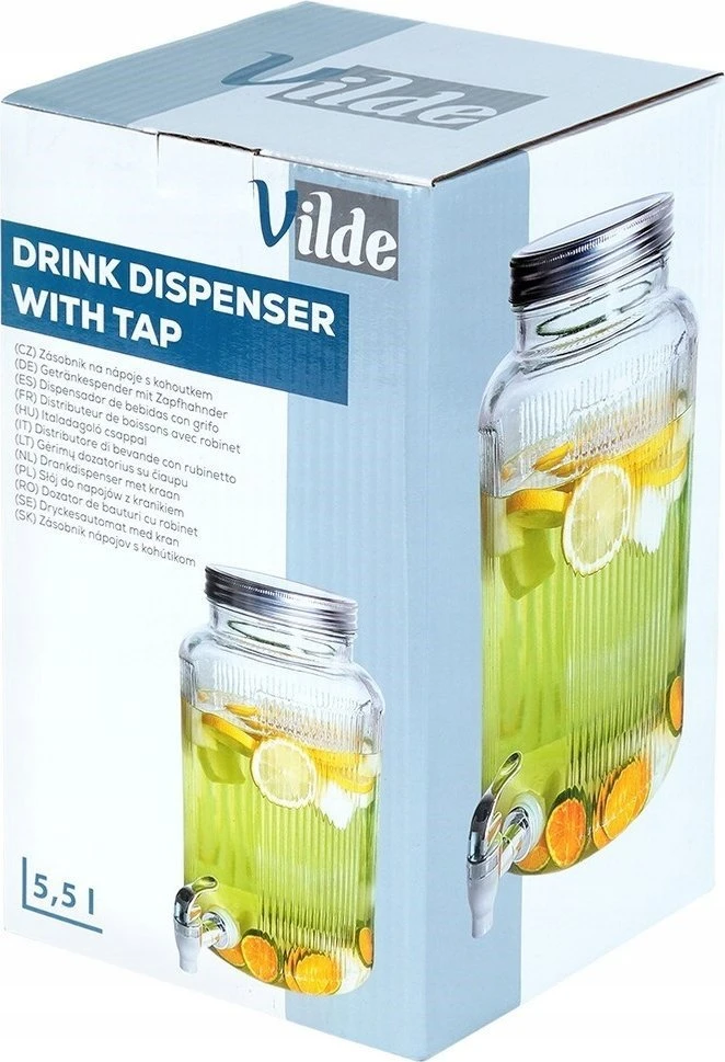 Stiklinis gėrimų dozatorius su čiaupu Vilde 6,2 l