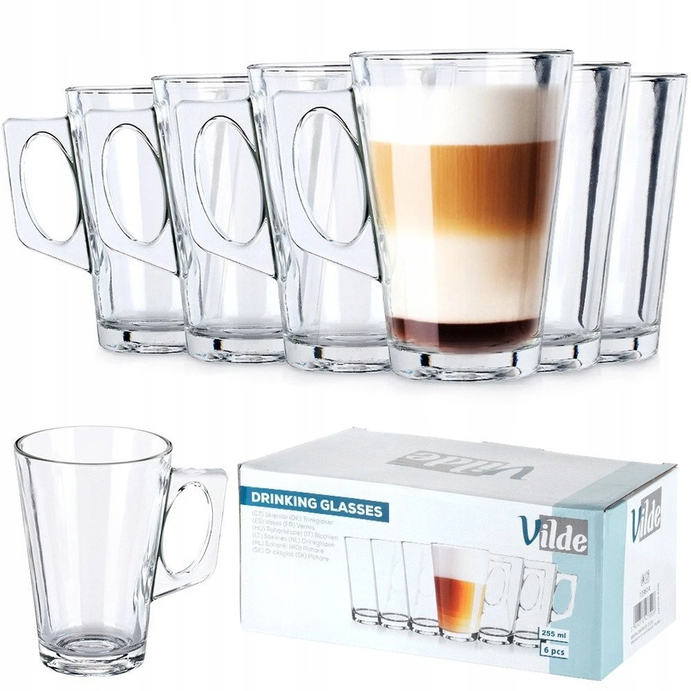 Stiklinės su rankenėle Vilde 255 ml, 6 vnt.