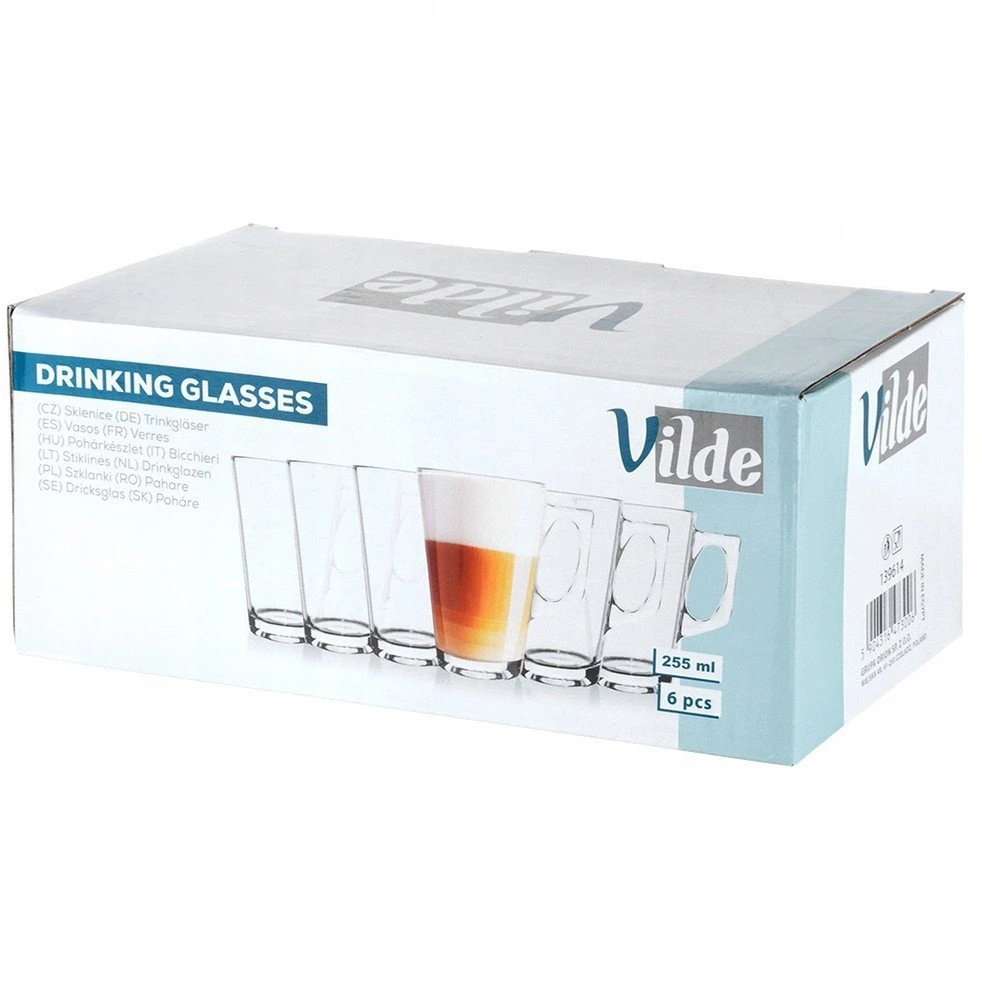 Stiklinės su rankenėle Vilde 255 ml, 6 vnt.