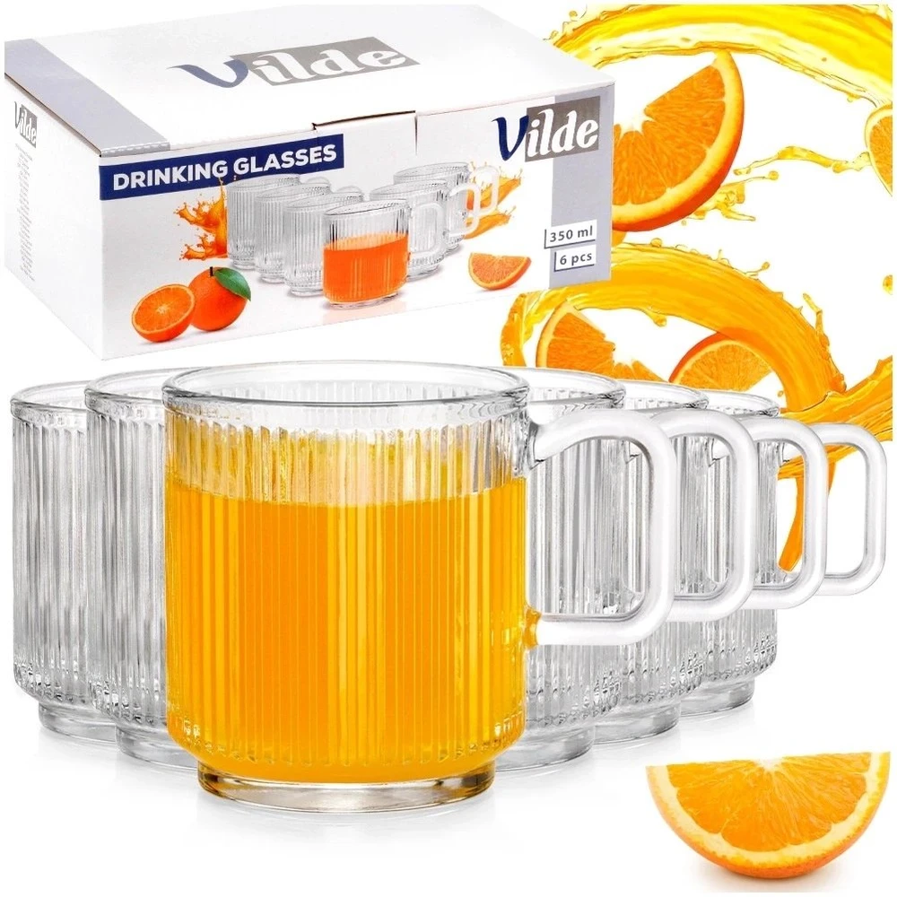 Stiklinės Vilde 350 ml su Rankena, 6 vnt.