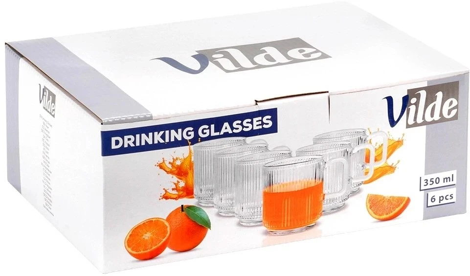 Stiklinės Vilde 350 ml su Rankena, 6 vnt.