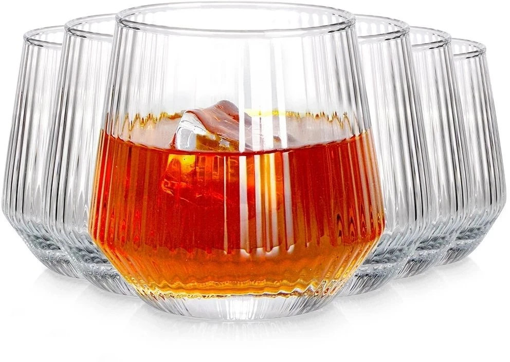 Stiklinės Vilde 350 ml, 6 vnt. iš rifliuoto stiklo
