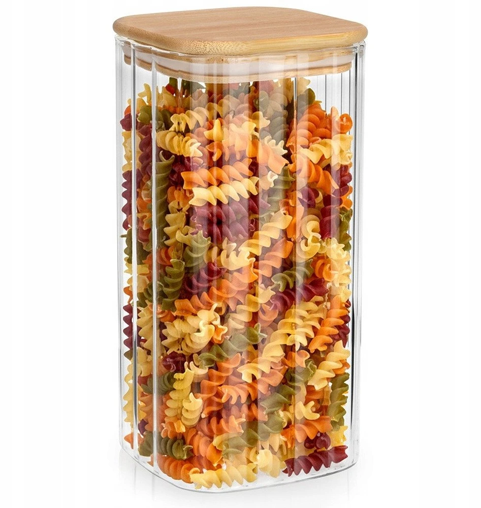 Stiklinis maisto produktų indas Vilde su bambukiniu dangteliu ir sandaria tarpine 1,6 l