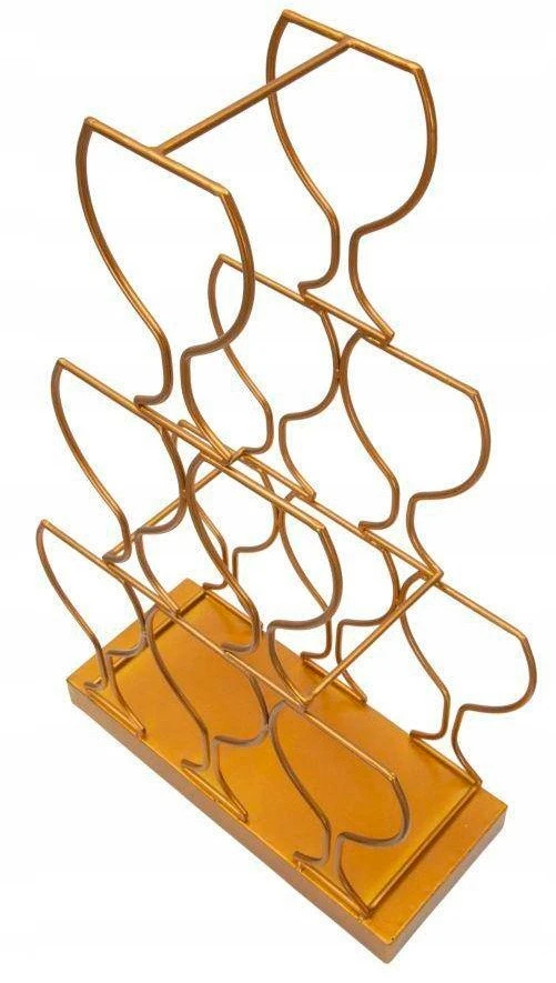 Vilde Stojak na wino, 6 butelių, auksinė, 31 x 12 x 53 cm