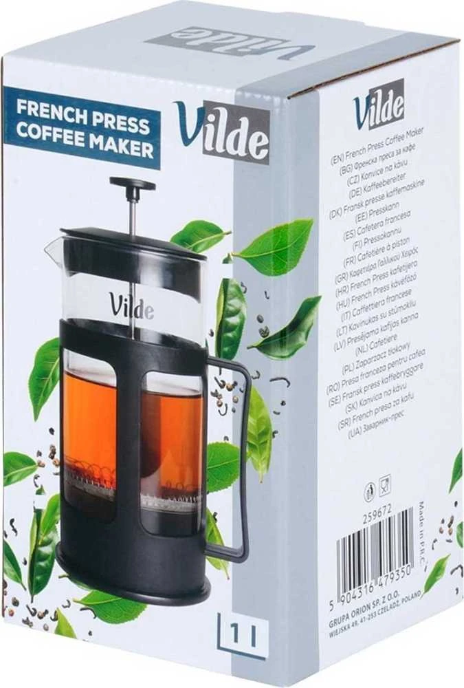 Kavinukas su stūmokliu Vilde, 1 l, stiklinis