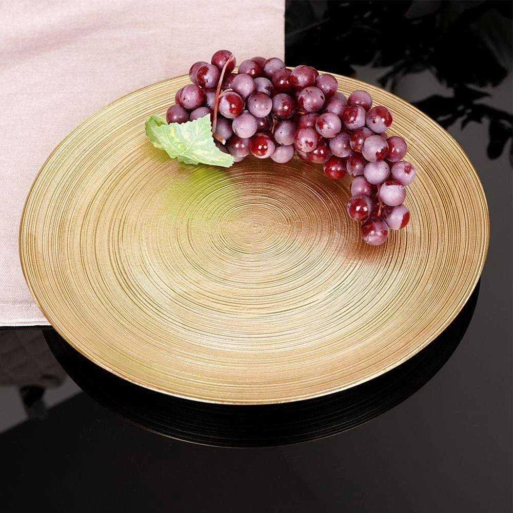 Nežinomas Serviravimo lėkštė, 28 cm, aukso, stiklas