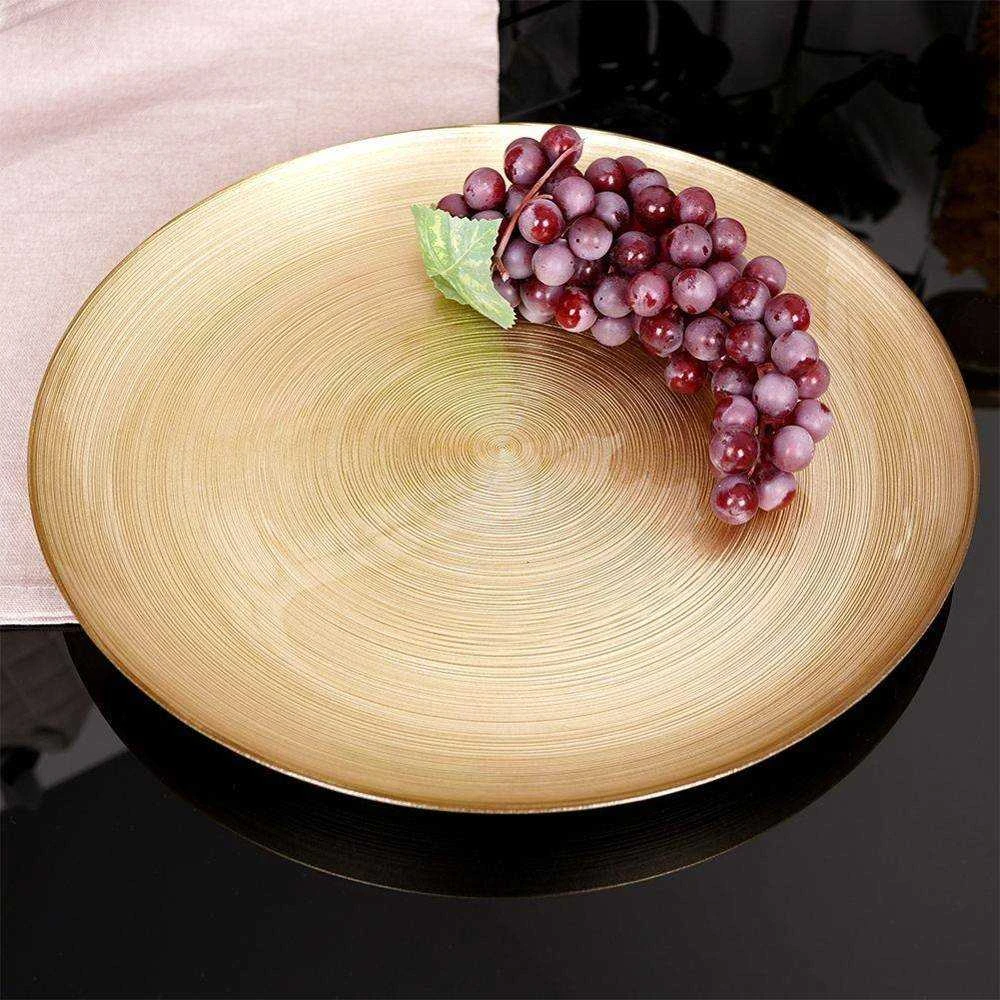 Vilde Stiklinė lėkštė 32,5 cm auksinė