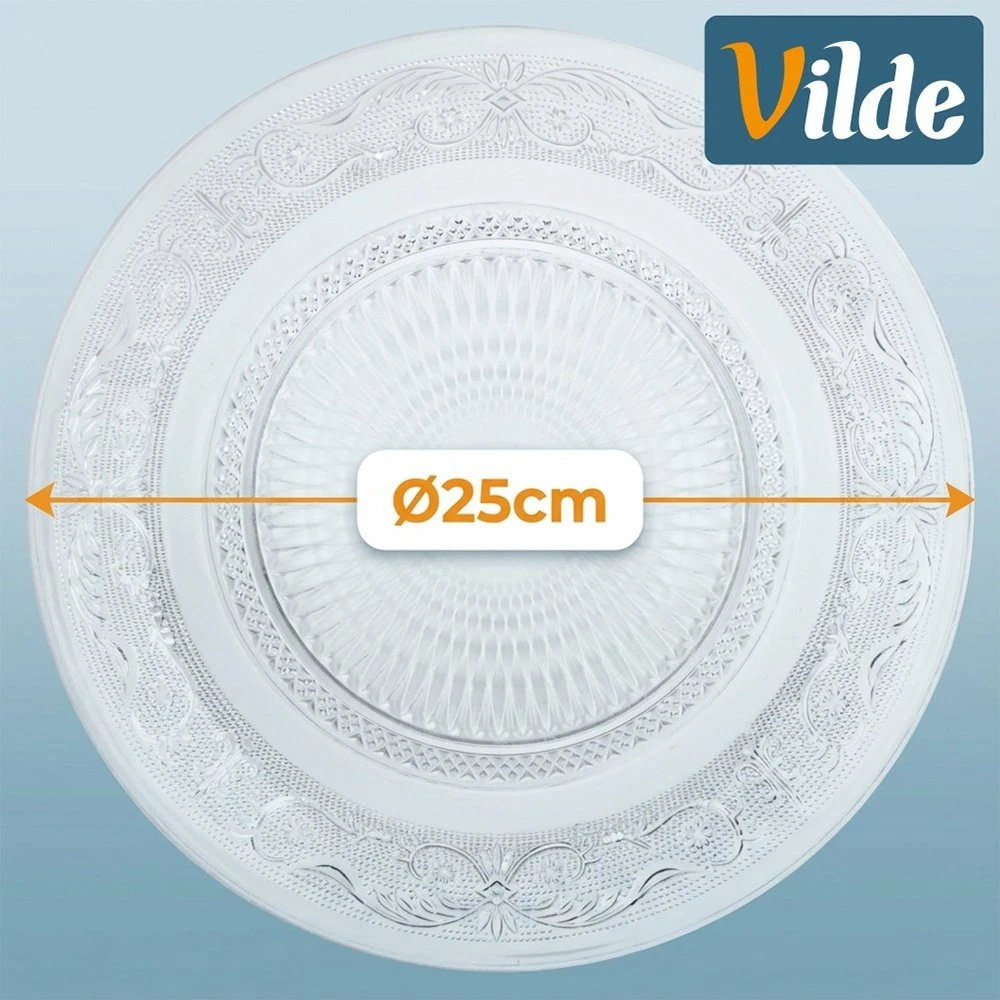 Vilde Stiklinė vakarienės lėkštė 25 cm