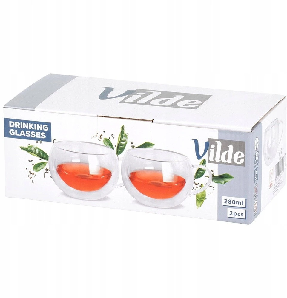 Dvigubos sienelės stiklinės Vilde 280 ml, 2 vnt.