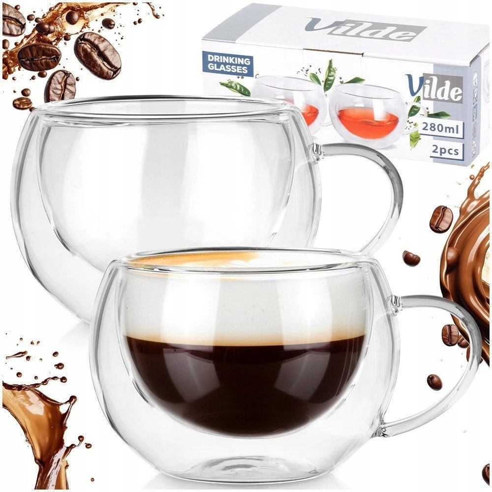Dvigubos sienelės stiklinės Vilde 280 ml, 2 vnt.