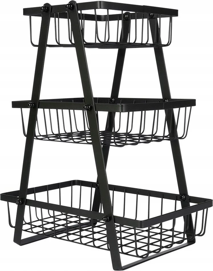 Metalinė vaisių laikymo dėžė Vilde, 3 lygiai, 28x17,5x34,5 cm