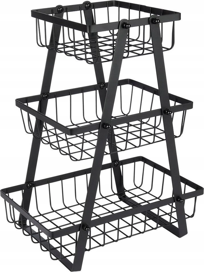 Metalinė vaisių laikymo dėžė Vilde, 3 lygiai, 28x17,5x34,5 cm