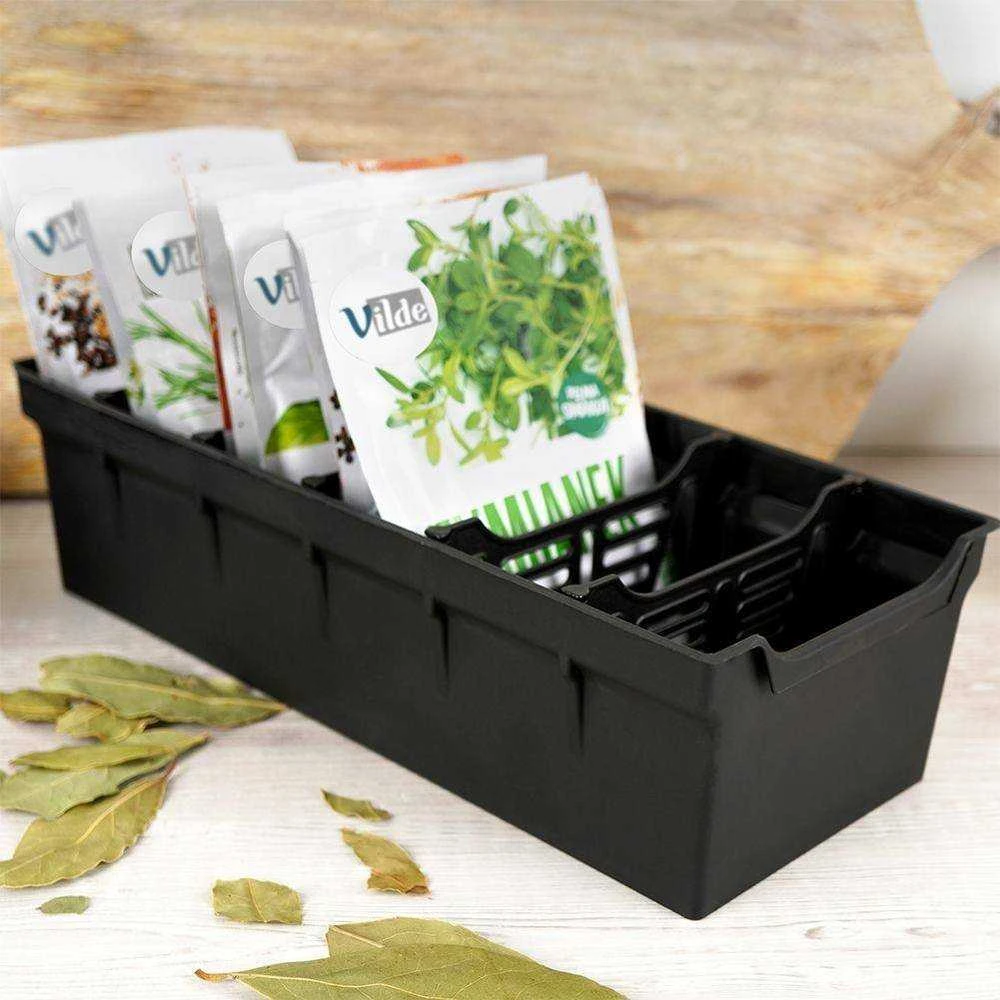 Vilde Prieskonių dėžutė organizatorius juoda 30x13x8 cm