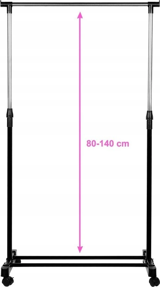 Drabužių stovas Vilde 88-140 cm, su ratukais