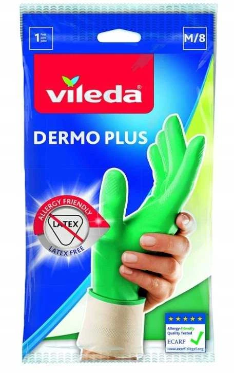 Vileda Dermo Plus ‘M’ Gloves Žalias Cotton, Nitrile
