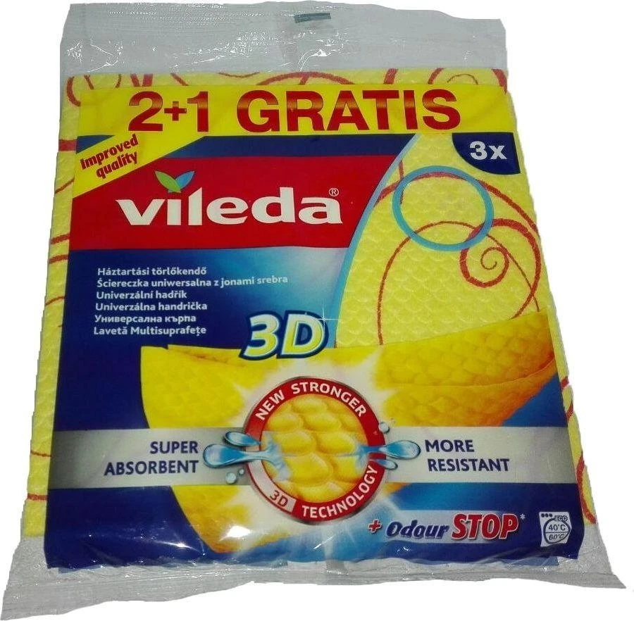 Universali šluostė Vileda 3D, 3vnt