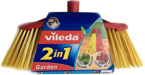 Šluota - Vileda 2in1 Sodo Lauko Raudona/Geltona