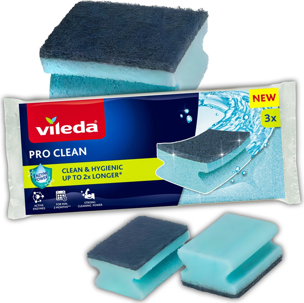 Vileda Pro Clean fermentiniai šveitikliai, 3 vnt.