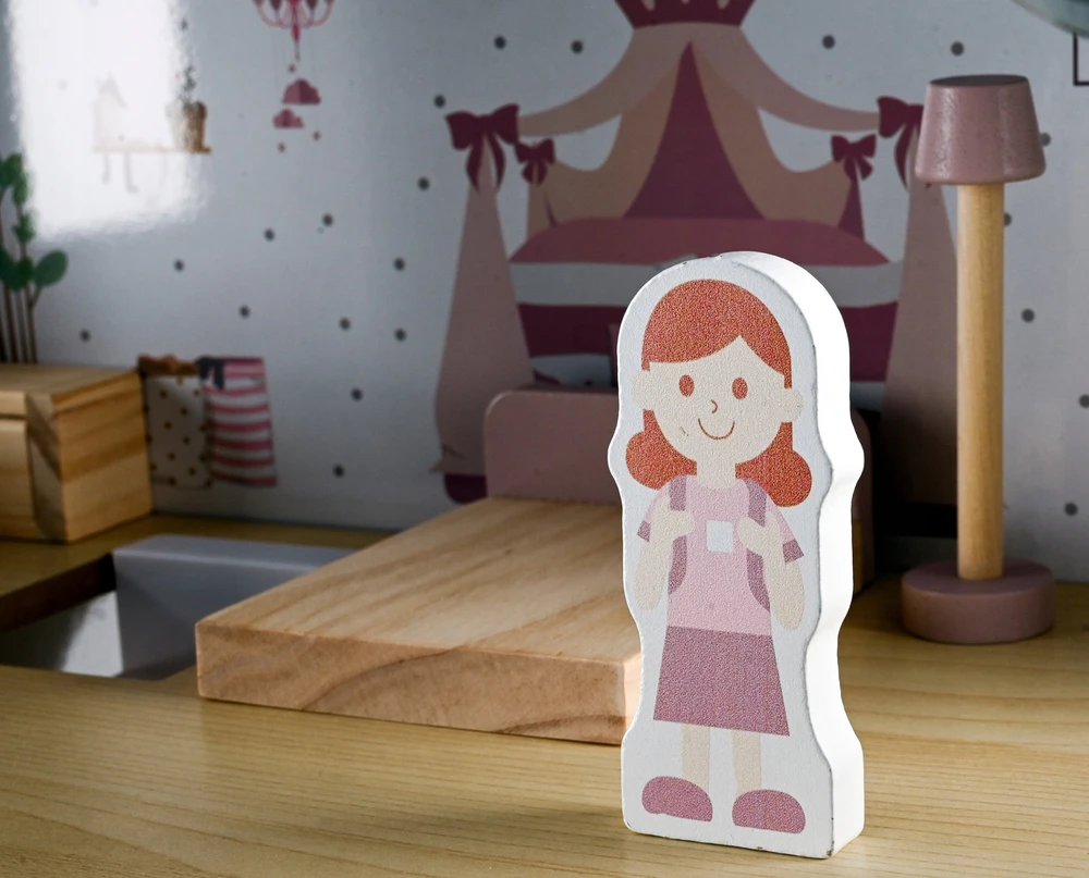 VimToys B70S Drewniany domek lalek taras priedai komplektas XXL