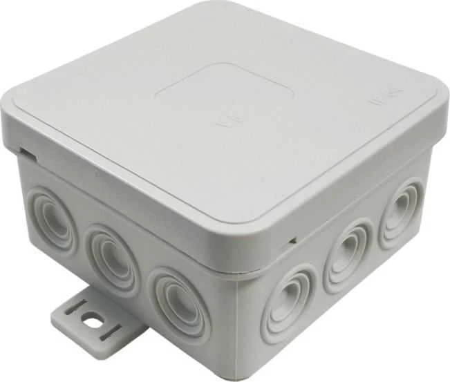 Tuščia ant paviršiaus montuojama dėžutė su 12 įvadų VIPLAST V5 click Pilkas IP54 75x75x41mm 035-03