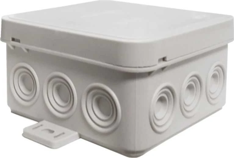 Tuščia ant paviršiaus montuojama dėžutė su 12 įvadų VIPLAST V5 click Pilkas IP54 75x75x41mm 035-03