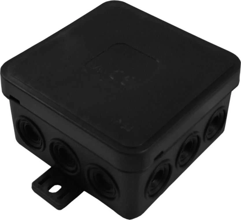 Tuščia ant paviršiaus montuojama dėžutė su 12 įvadų VIPLAST V5 click Juodas IP54 75x75x41mm 035-05