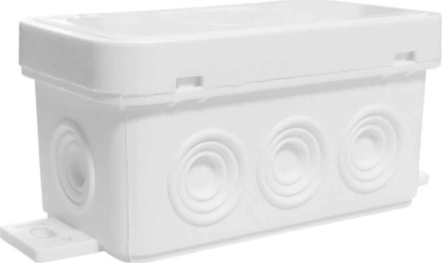 Tuščia ant paviršiaus montuojama dėžutė su 8 įvadais VIPLAST V8 click Baltas IP54 80x45x41mm 038-01
