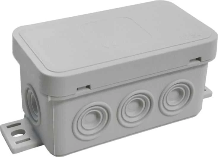 Tuščia ant paviršiaus montuojama dėžutė su 8 įvadais VIPLAST V8 click Pilkas IP54 80x45x41mm 038-03