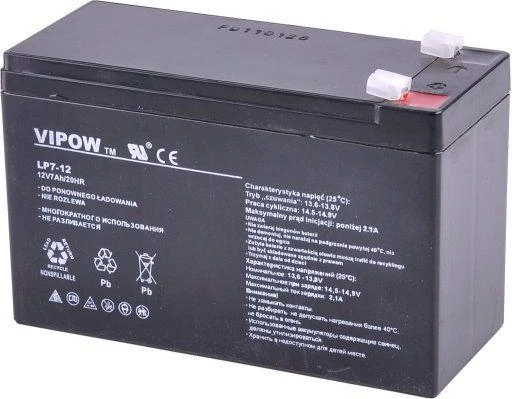 Švino akumuliatorius VIPOW 12V 7.0Ah