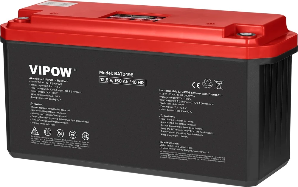Vipow LiFePO4 bluetooth gelio baterija 150Ah
