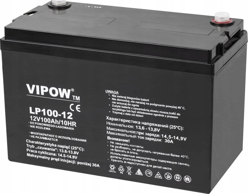 Švino akumuliatorius VIPOW 12V 100Ah